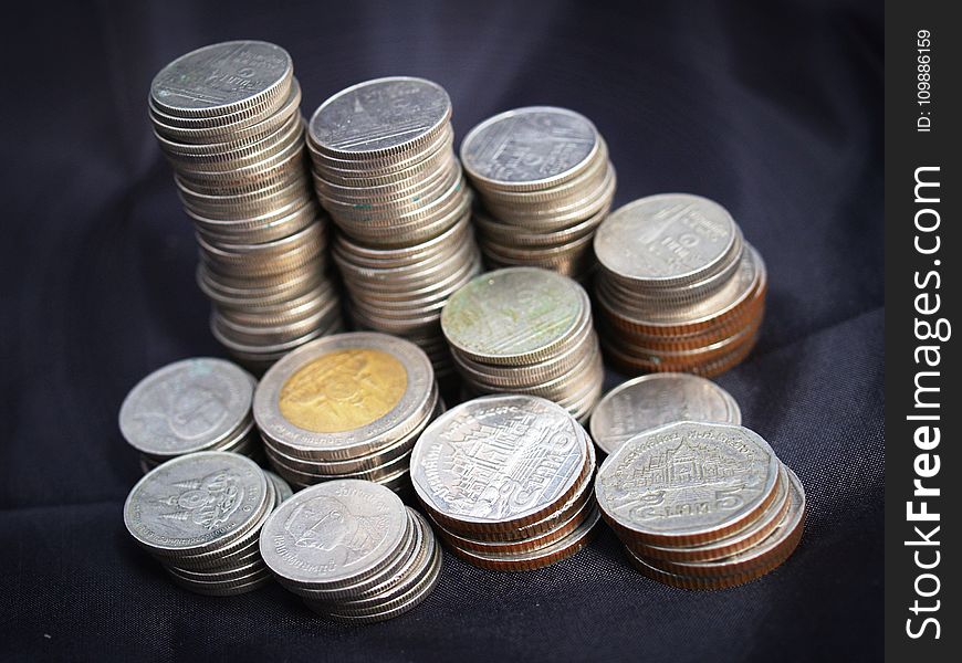 Silver Round Coins Stock