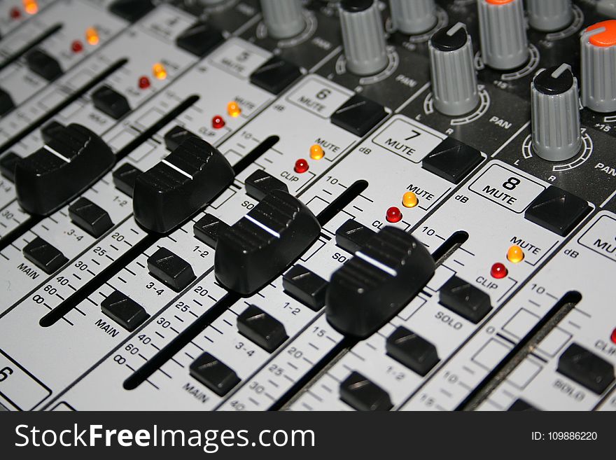 Closeup Shot Of Music Mixer