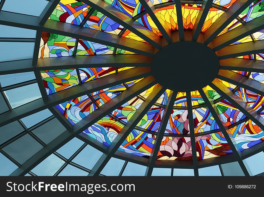 Stained Glass Ceiling during Daytime