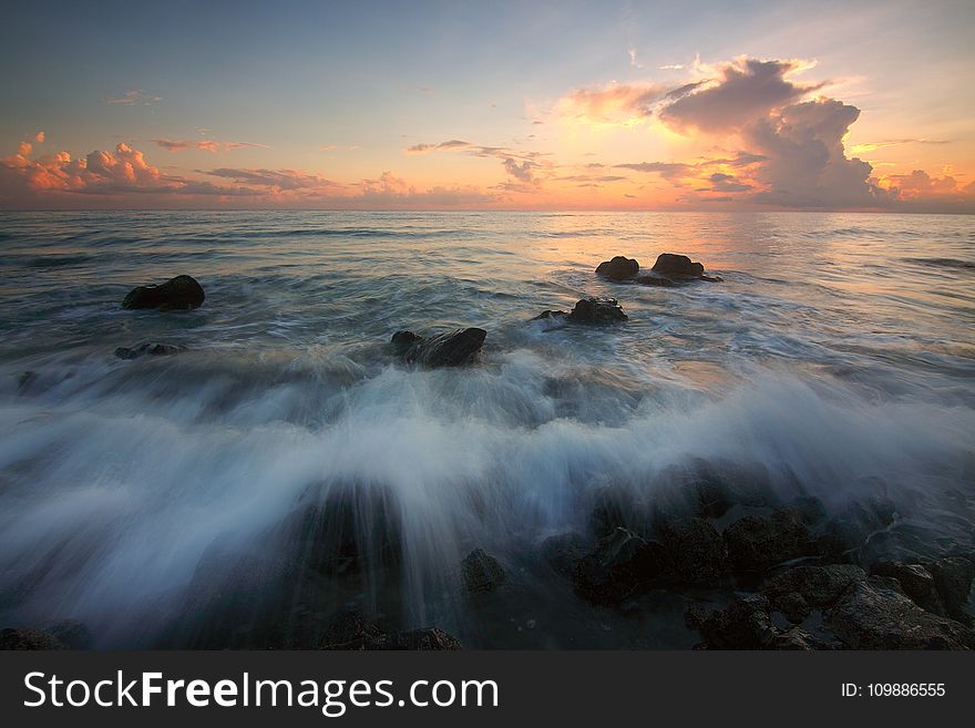 Beach, Clouds, Dawn