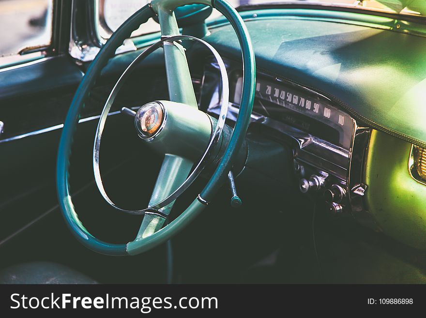 Blue Car Steering Wheel