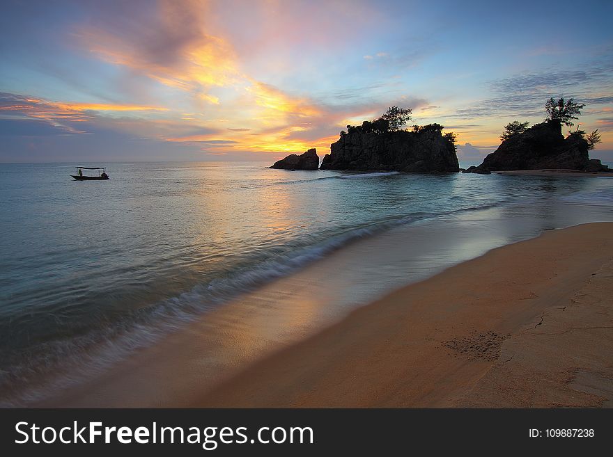 Beach, Boat, Dawn