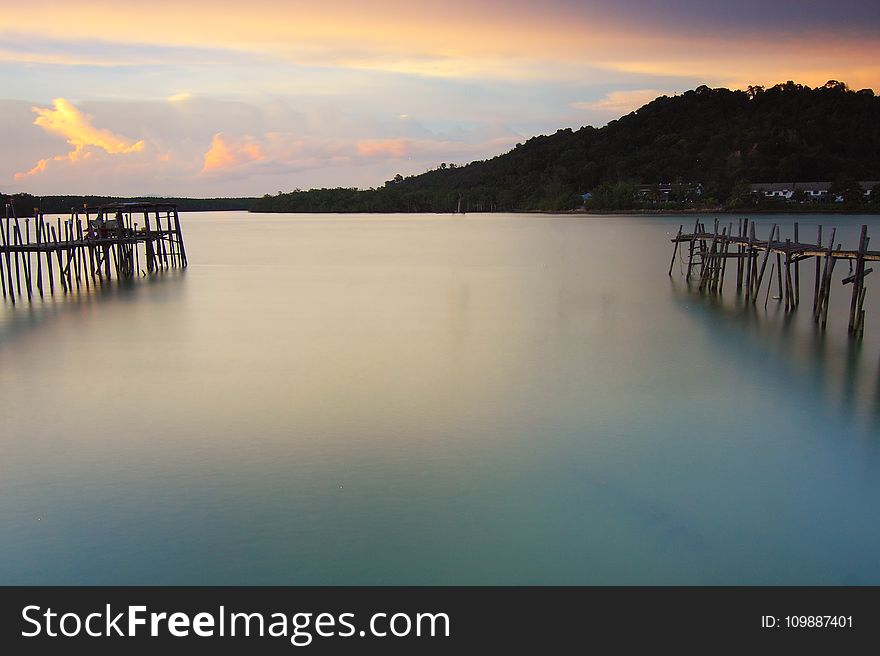 Beach, Bridge, Calm