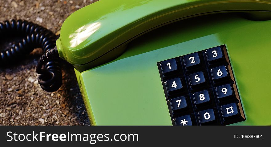 Green Black Telephone