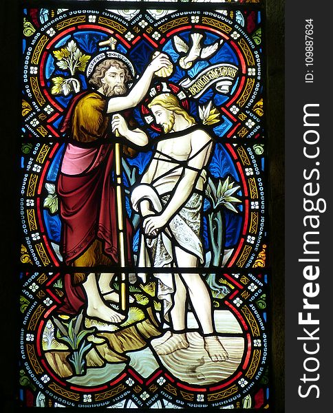 Baptism of Jesus Christ Stained Glass