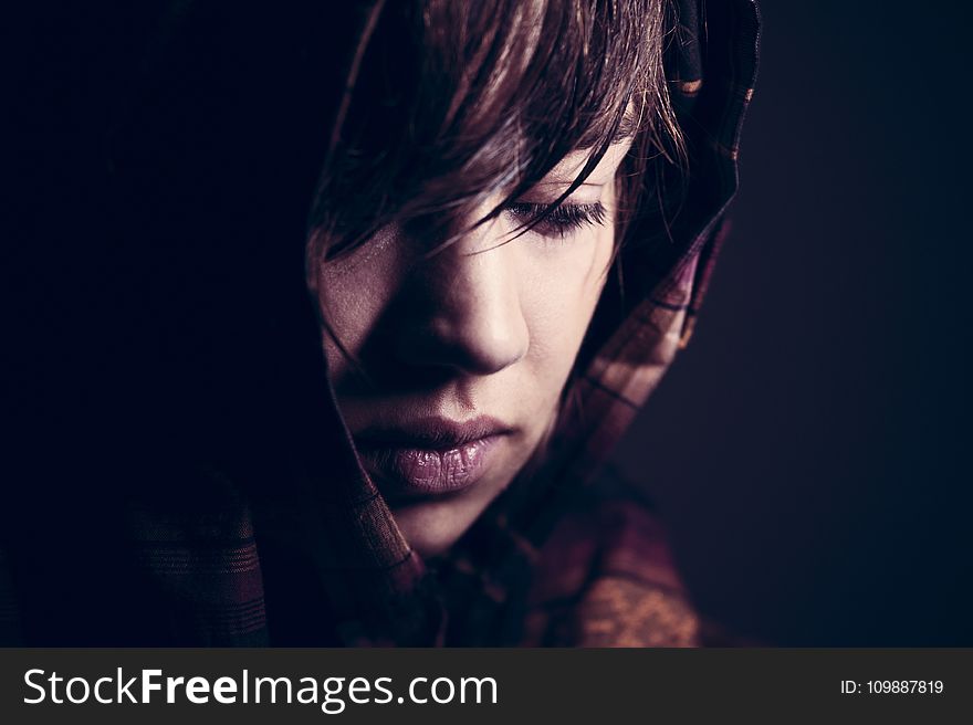 Woman Wearing Hood