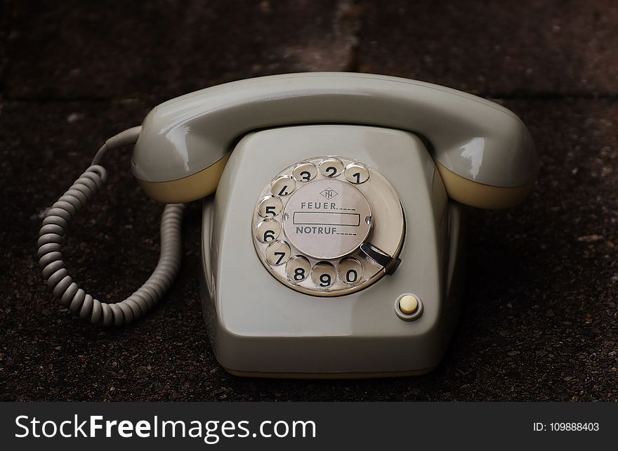 Gray Rotary Telephone