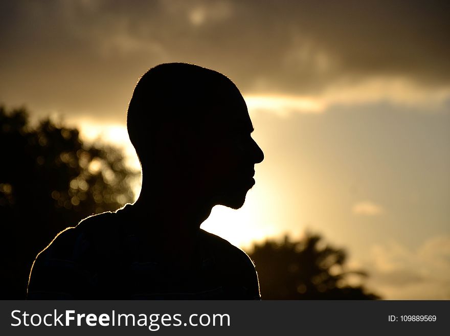 Close-up Portrait Of Silhouette Man