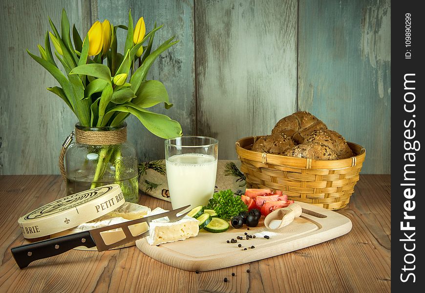 Basket, Bread, Cheese