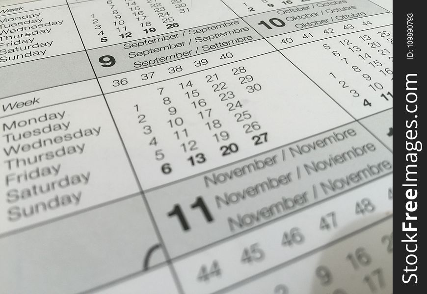 Agenda, Calendar, Dates