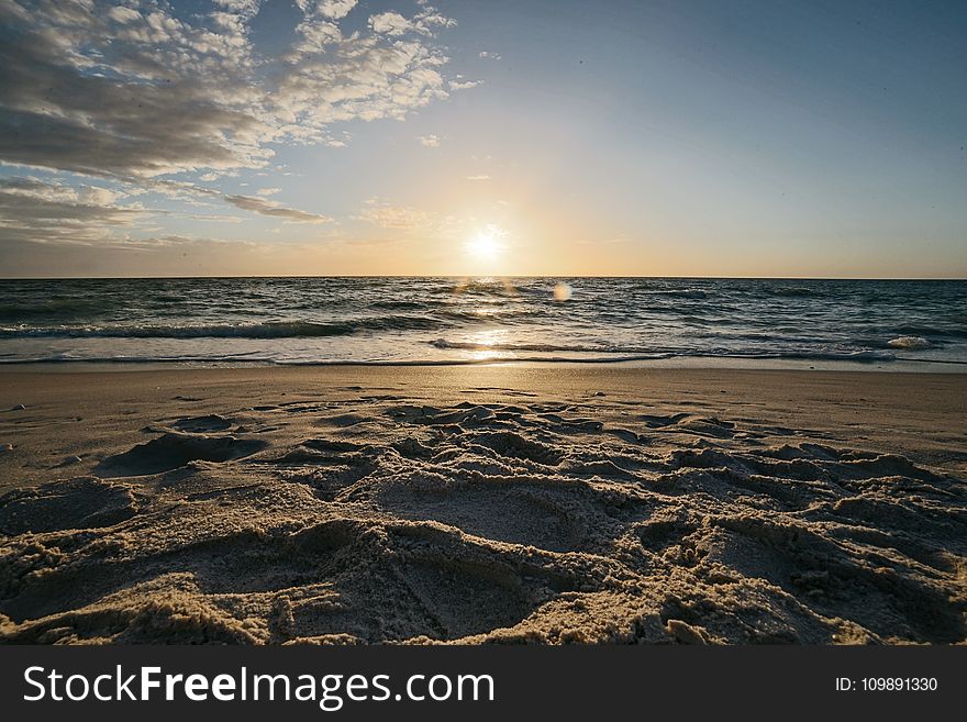 Beach, Clouds, Dawn