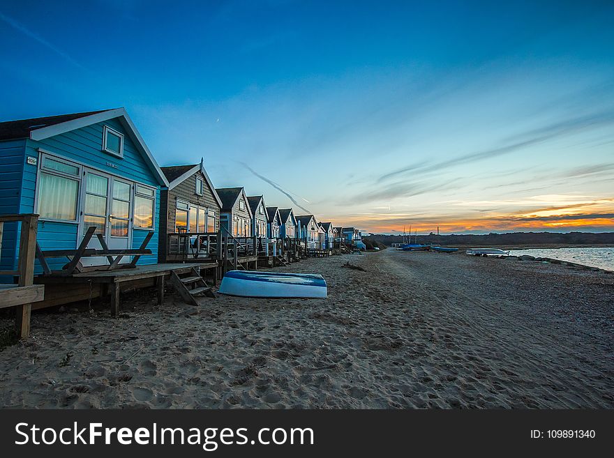 Beach, Boat, Cabins