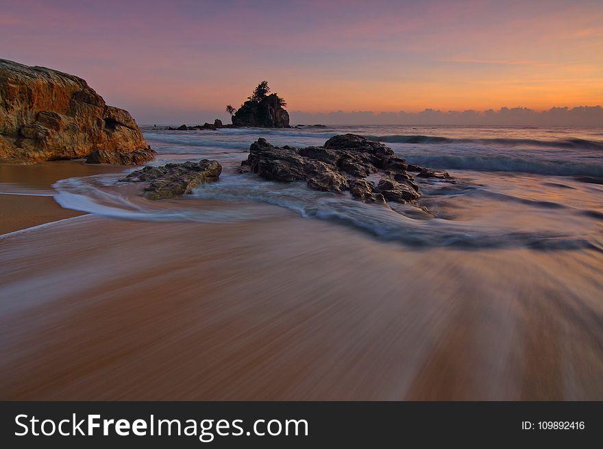 Beach, Clouds, Dawn