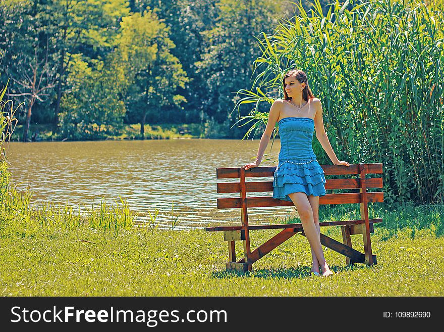 Adult, Bench, Blur