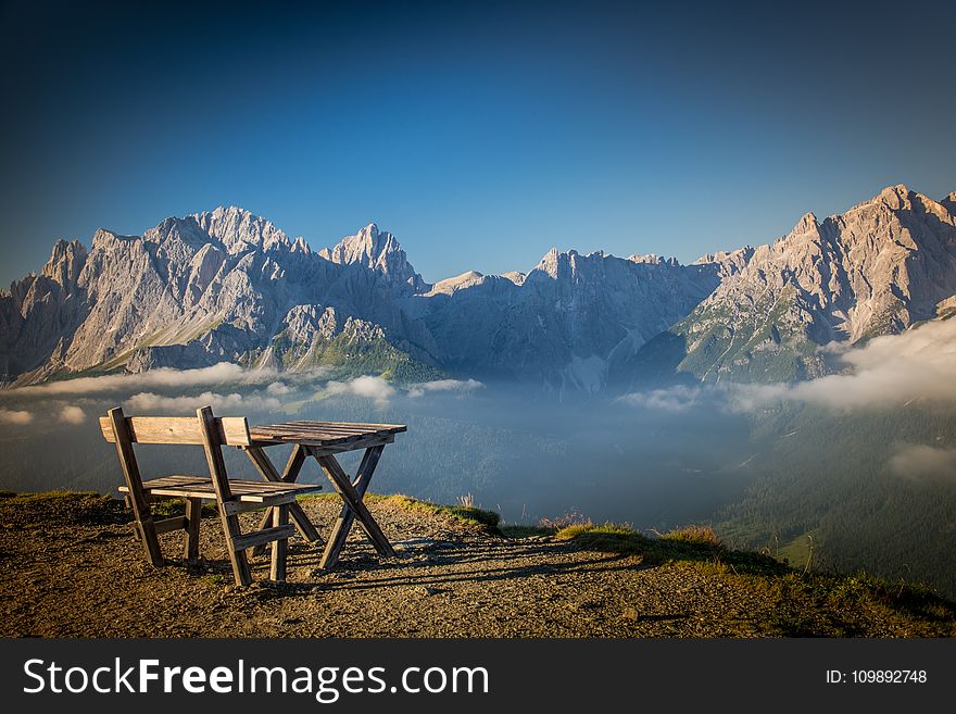 View of Chairs on Mountain Range