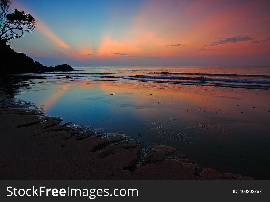 Beach, Clouds, Dawn