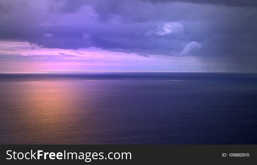 Scenic View Of Dramatic Sky Over Sea