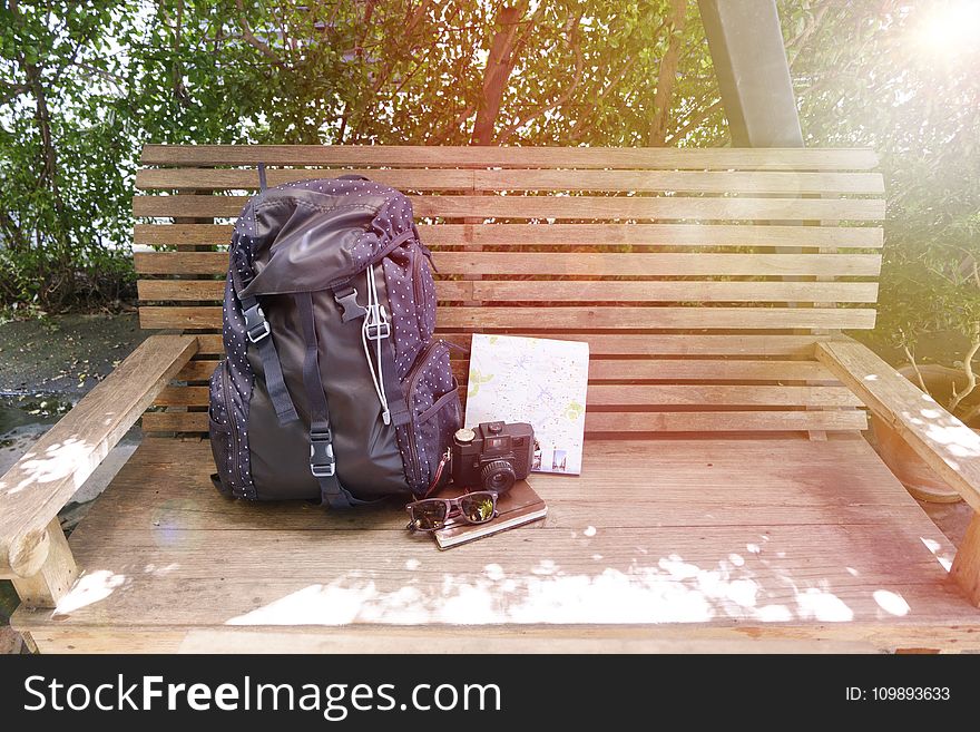 Accessories, Backpack, Bench