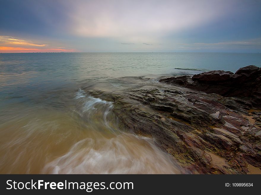 Beach, Clouds, Dawn