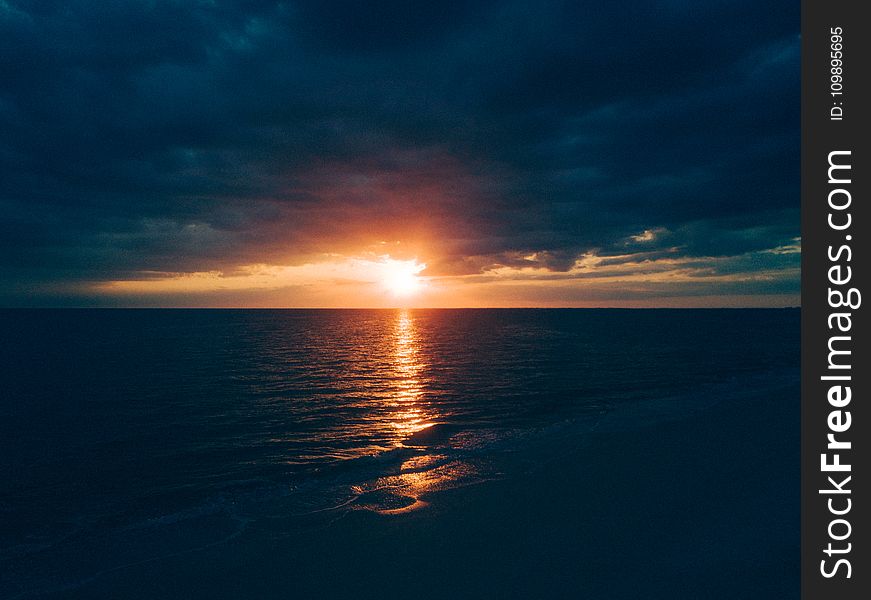 Beach, Calm, Clouds