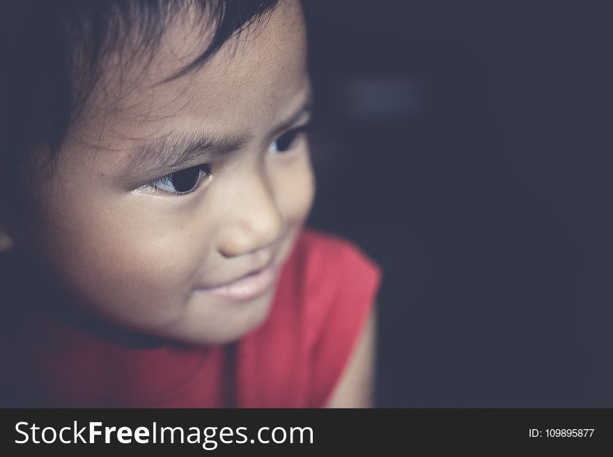 Closeup Photo Of Toddler&x27;s Wearing Red Tank Top