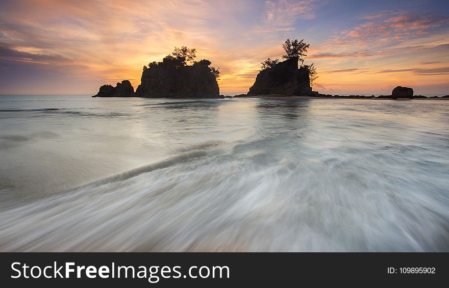 Beach, Clouds, Dawn