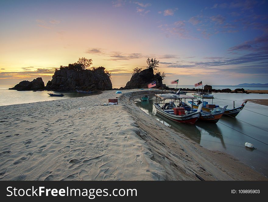 Beach, Boats, Calm