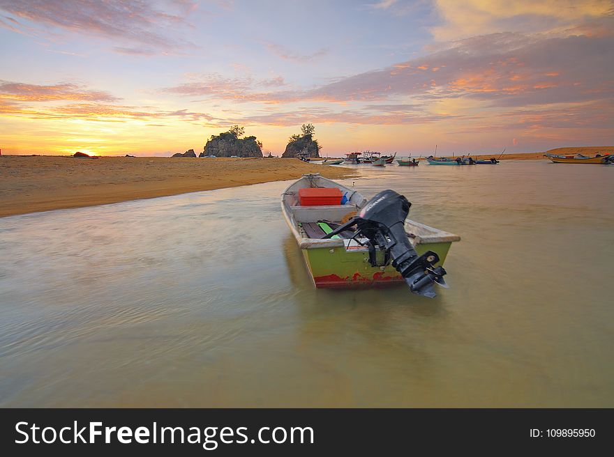 Beach, Boats, Dawn