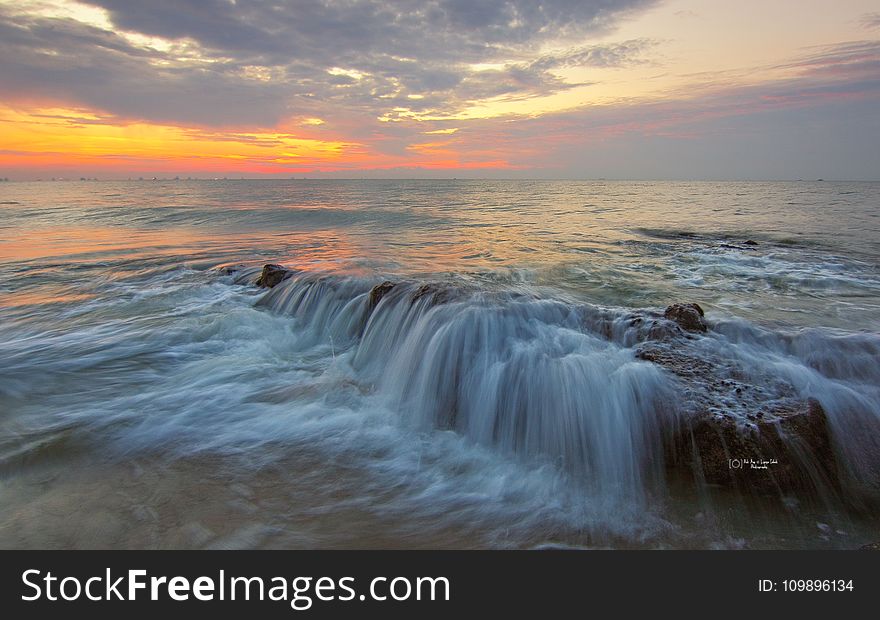 Beach, Clouds, Dawn