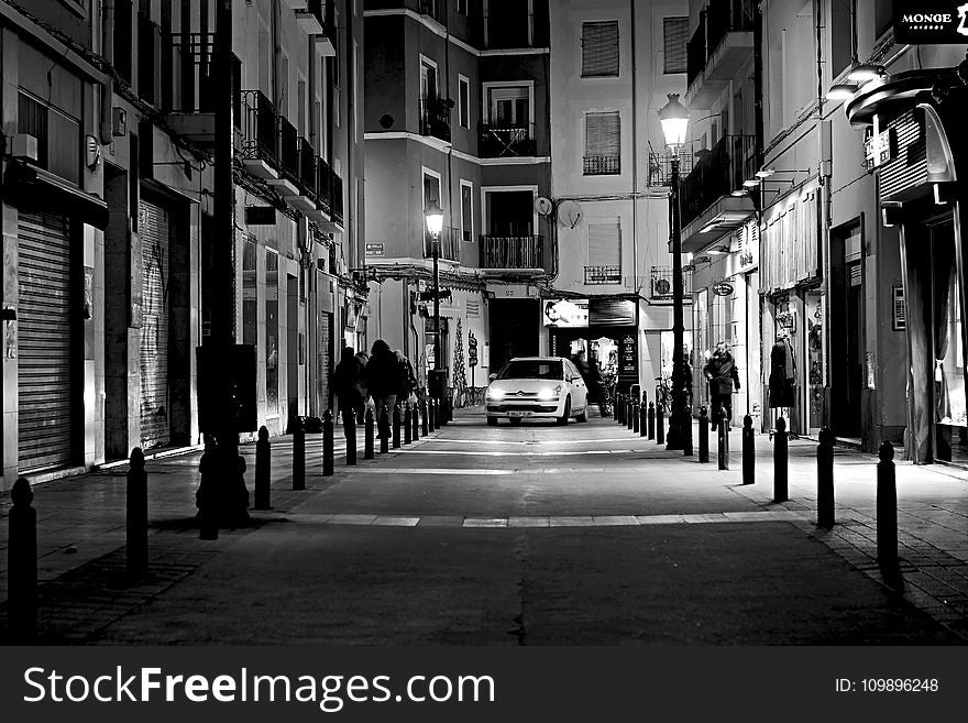 Alley, Architecture, Black-and-white