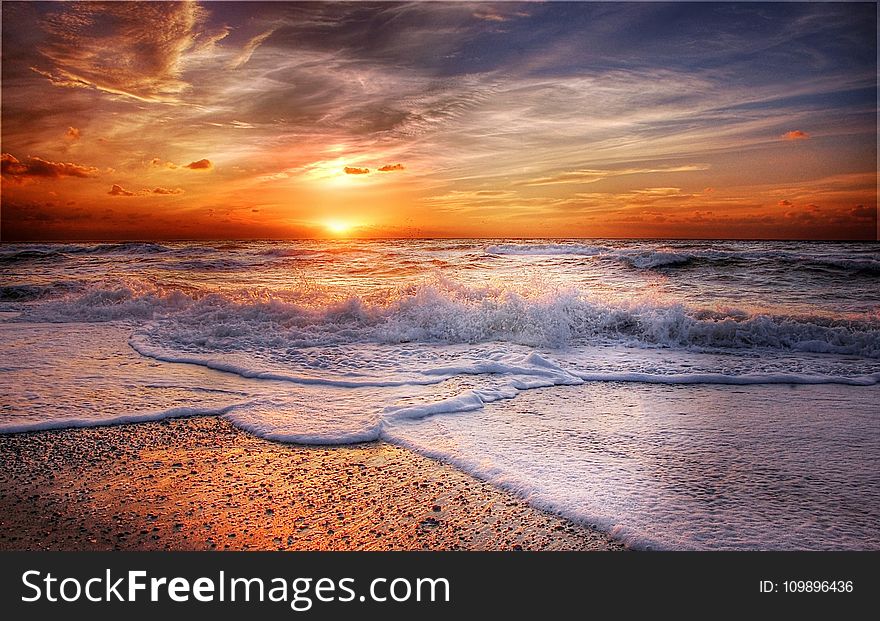 Afterglow, Beach, Clouds