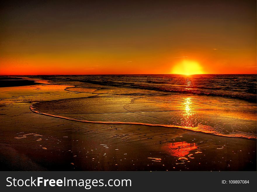 Afterglow, Beach, Clouds