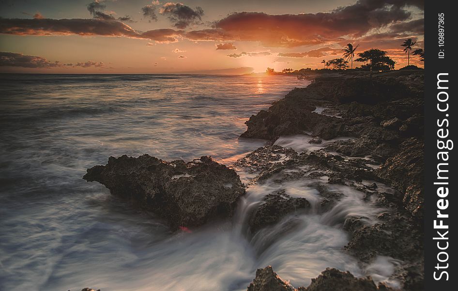 Beach, Clouds, Dawn