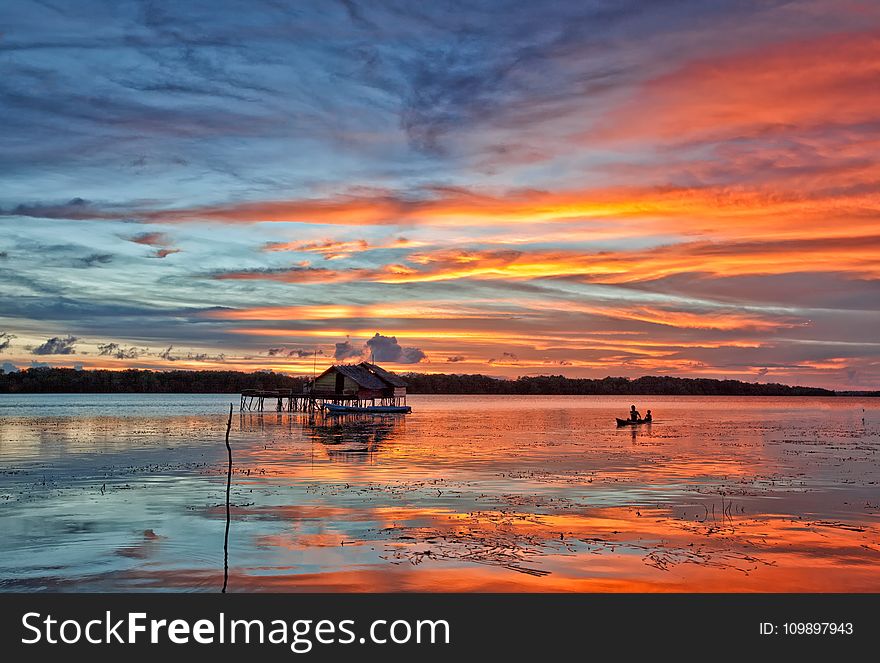 Beach, Boat, Clouds