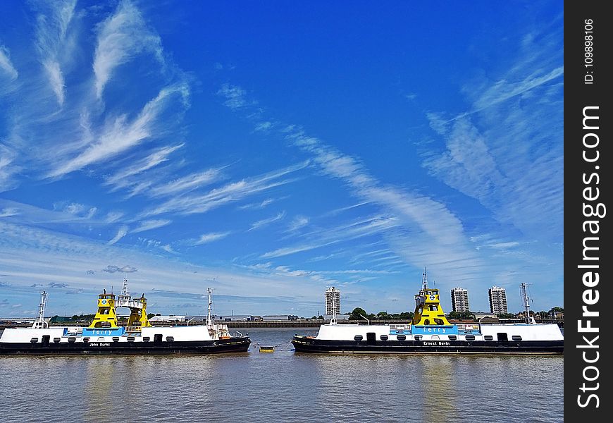 Boats, Buildings, Clouds