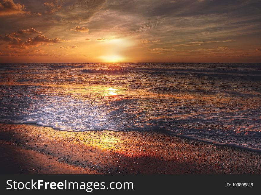 Afterglow, Beach, Clouds