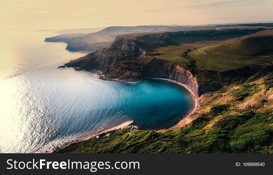 Aerial, View, Beach