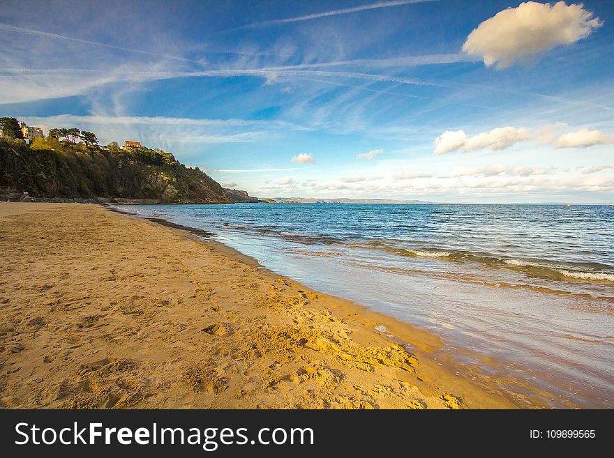 Beach, Clouds, Coast