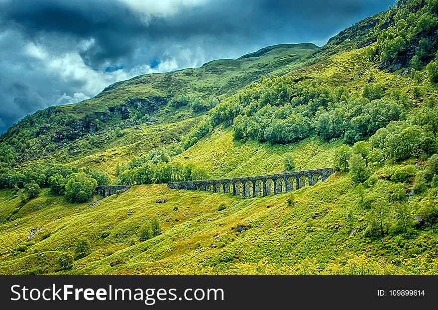 Architecture, Bridge, Clouds