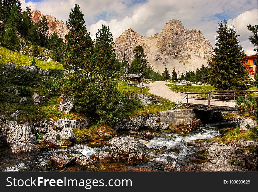 Boulders, Bridge, Clouds