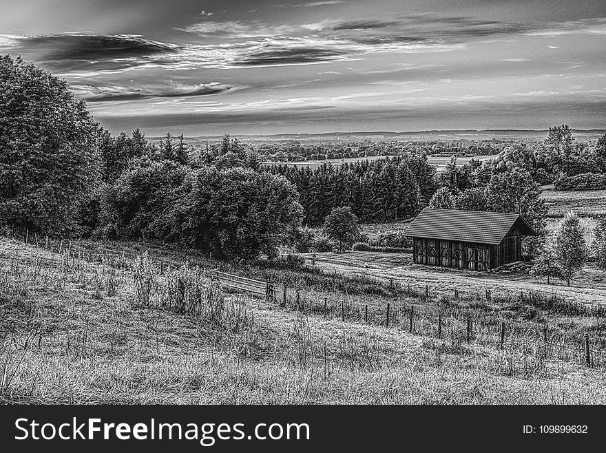 Agriculture, Barn, Black-and-white