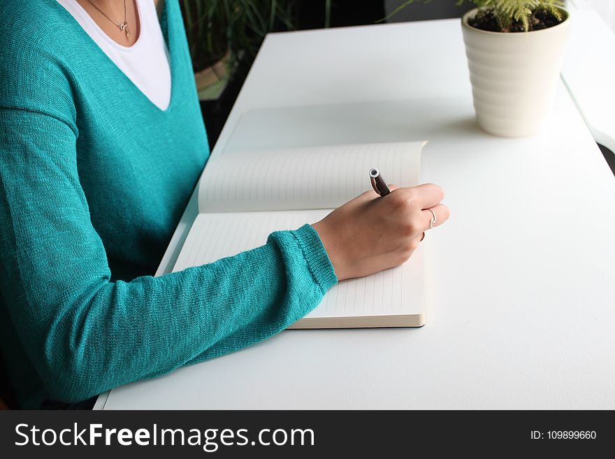 Adult, Blank, Desk