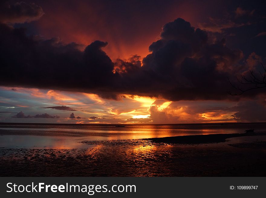 Afterglow, Backlit, Beach