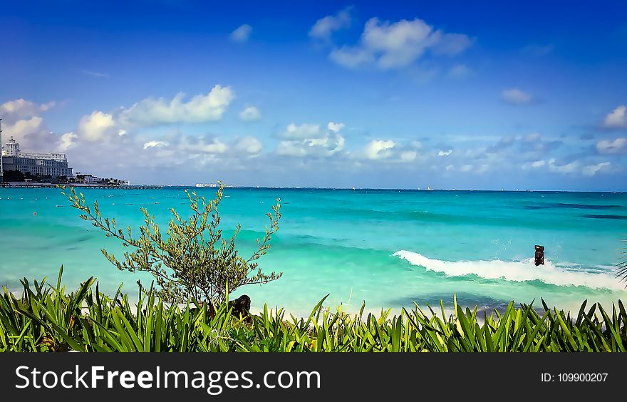 Beach, Building, Clouds