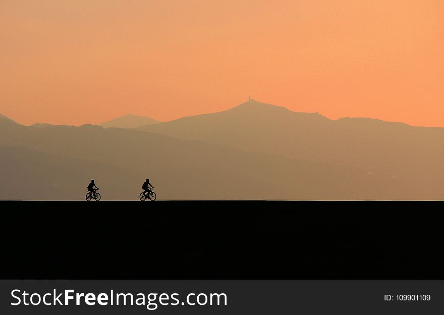 Backlit, Bicycles, Clouds