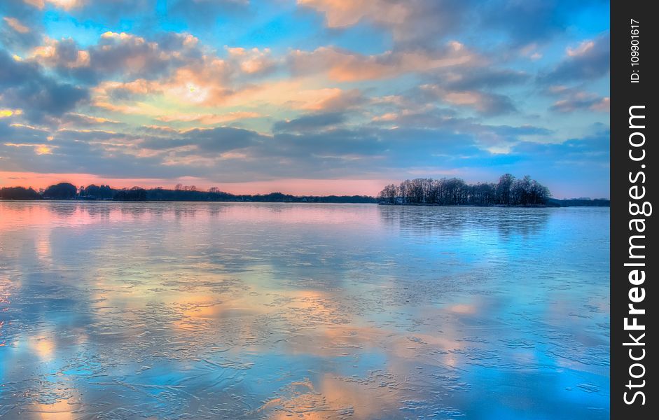 Blue Orange And Yellow Sunset