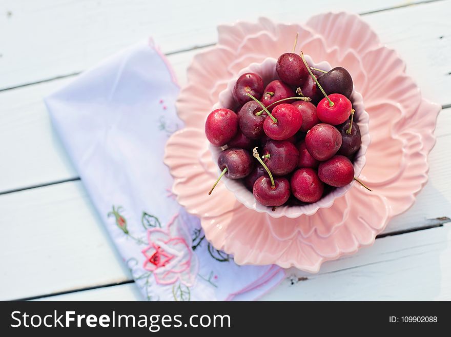 Bowl, Cherries, Close-up