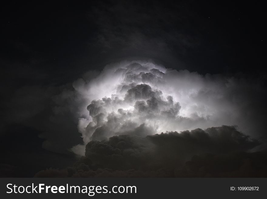 Black-and-white, Clouds, Dark