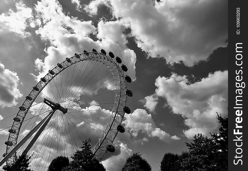 Amusement, Park, Black-and-white