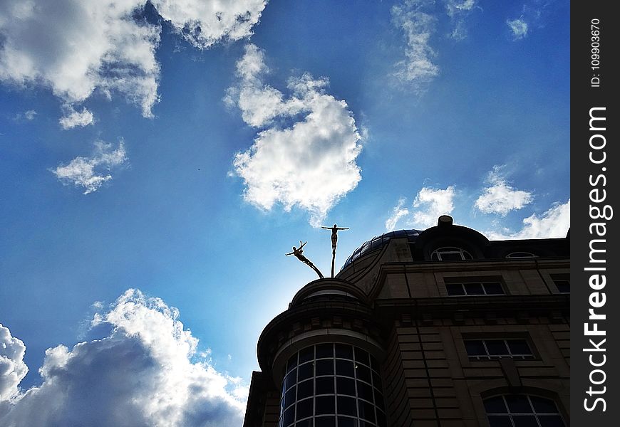 Building, Clouds, Low